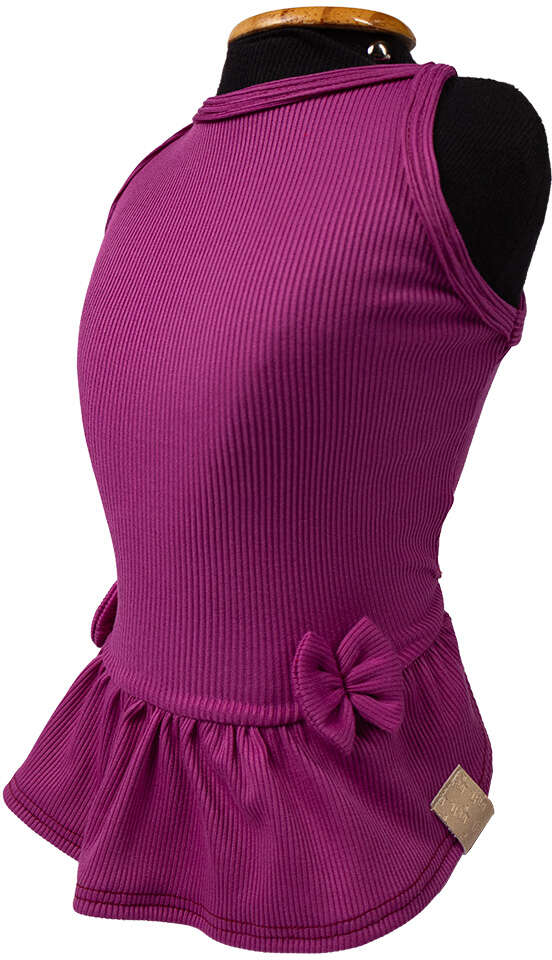 Vestido Fábrica Pet Canelado para Cães e Gatos Violeta - Tam. GG