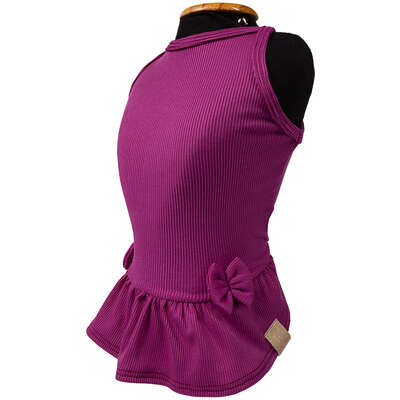 Vestido Fábrica Pet Canelado para Cães e Gatos Violeta