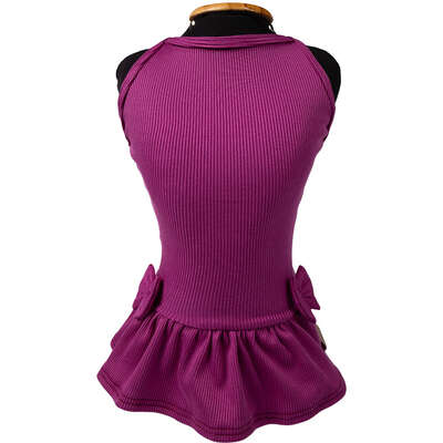 Vestido Fábrica Pet Canelado para Cães e Gatos Violeta
