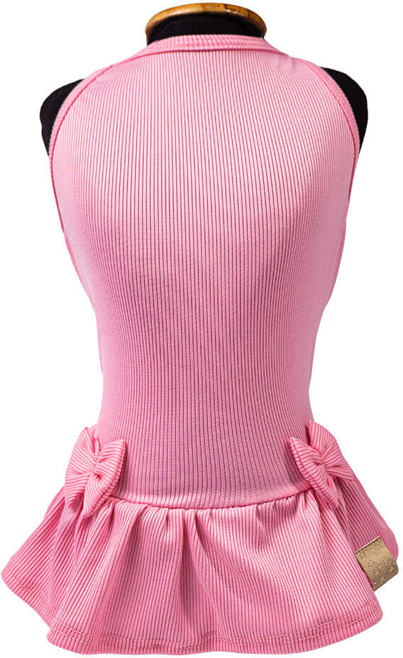 Vestido Fábrica Pet Canelado para Cães e Gatos Rosa - Tam. P