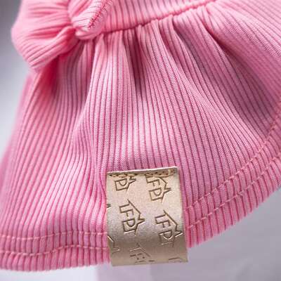 Vestido Fábrica Pet Canelado para Cães e Gatos Rosa”