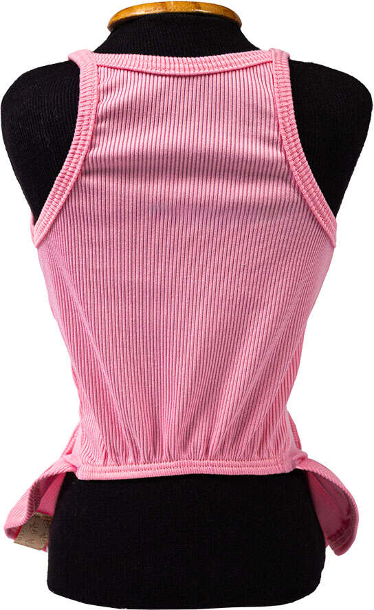 Vestido Fábrica Pet Canelado para Cães e Gatos Rosa - Tam. P