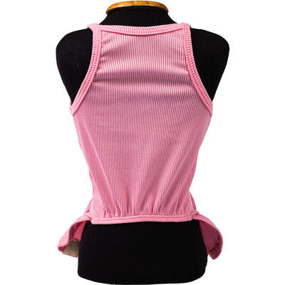 Vestido Fábrica Pet Canelado para Cães e Gatos Rosa”
