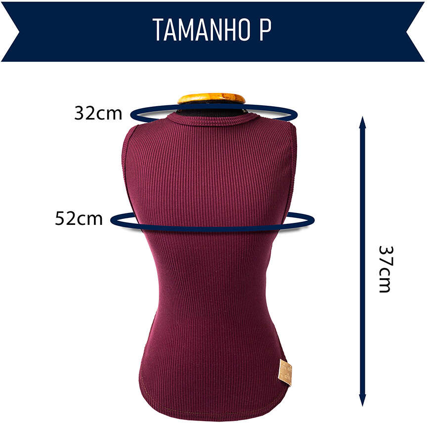 Regata Fábrica Pet Canelado para Cães e Gatos Beringela - Tam. P