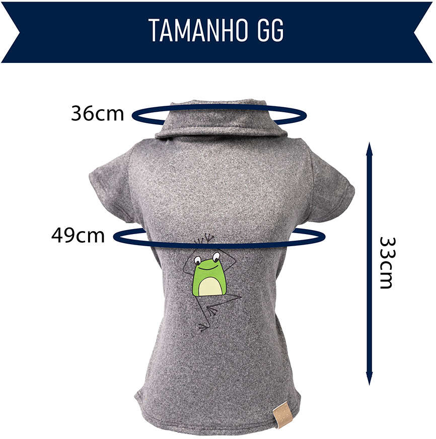 Polo Fábrica Pet Sapo para Cães e Gatos Cinza - Tam. GG