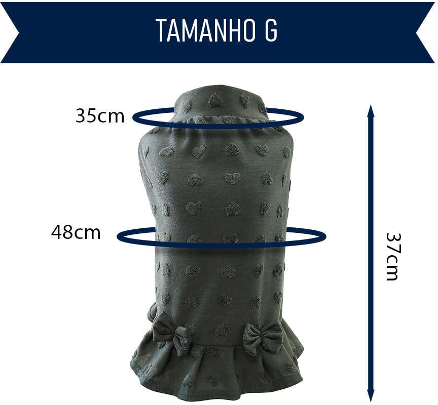 Vestido Fábrica Pet Coração para Cães e Gatos Verde - Tam. G