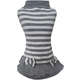 Vestido Fábrica Pet Listrado para Cães e Gatos Cinza