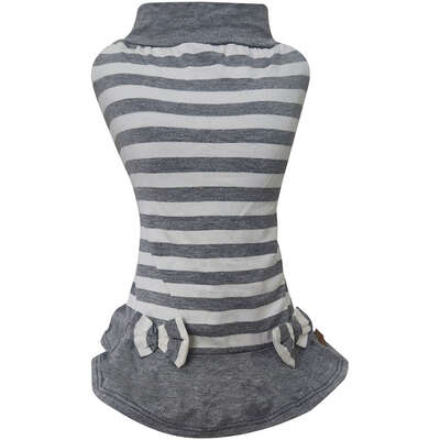 Vestido Fábrica Pet Listrado para Cães e Gatos Cinza