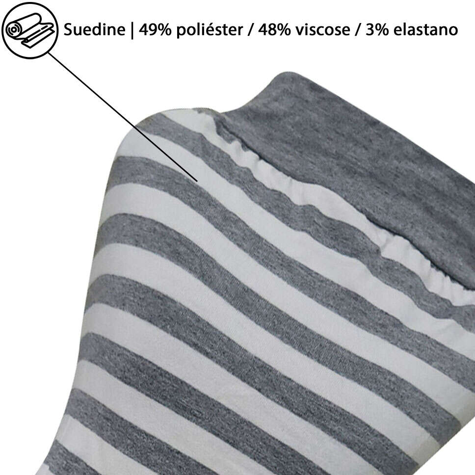 Vestido Fábrica Pet Listrado para Cães e Gatos Cinza - Tam. GG