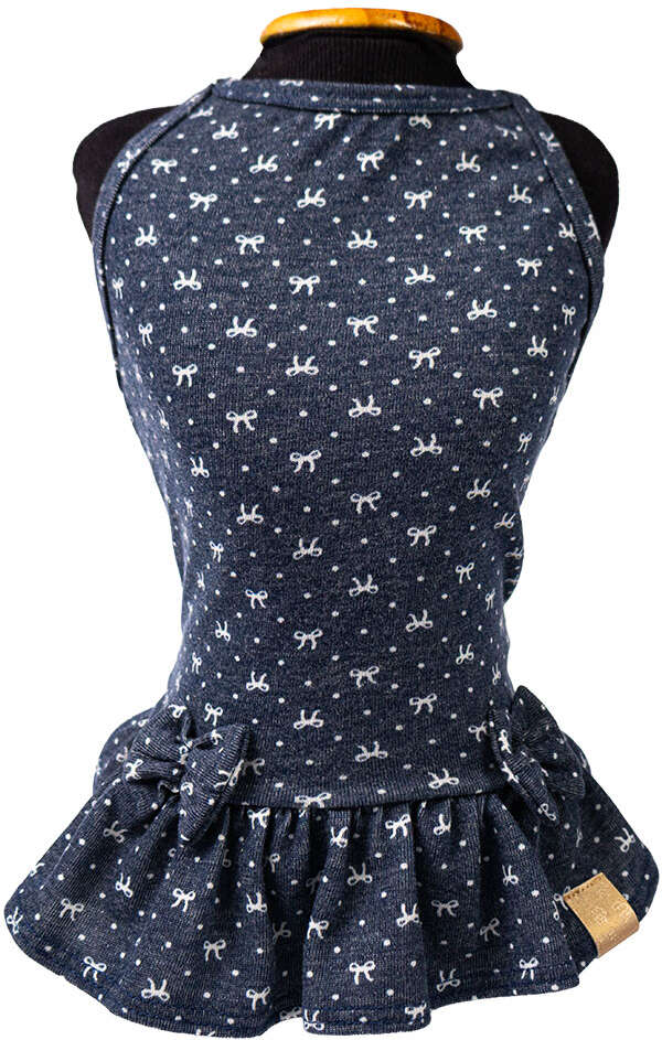 Vestido Fábrica Pet Laço para Cães e Gatos Azul - Tam. GG