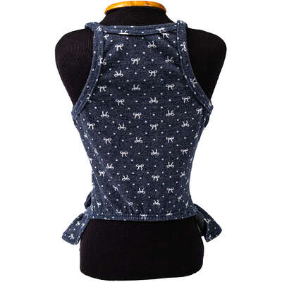 Vestido Fábrica Pet Laço para Cães e Gatos Azul