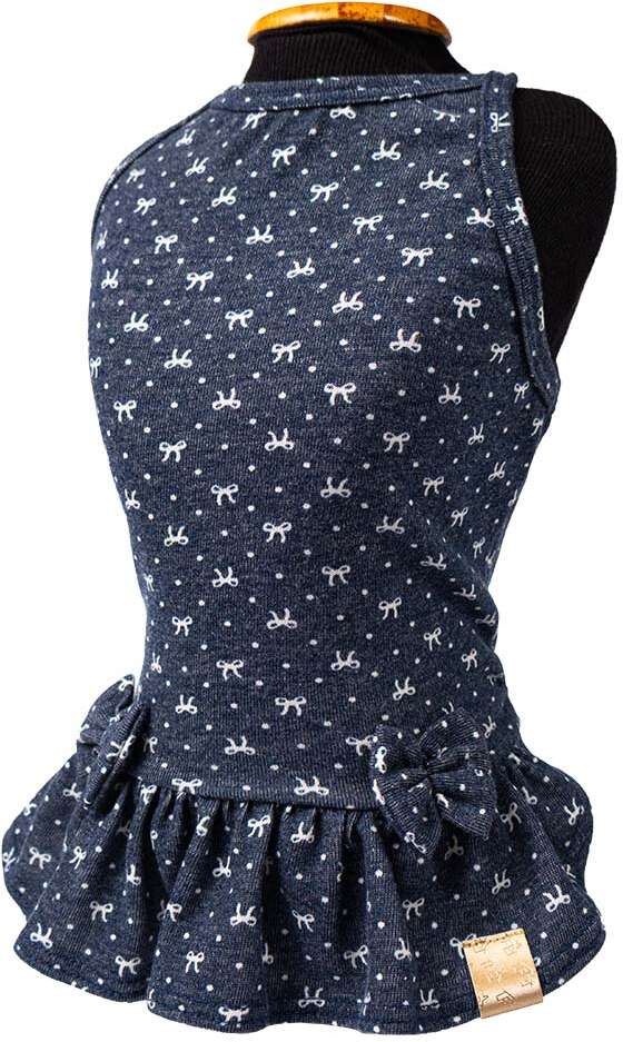 Vestido Fábrica Pet Laço para Cães e Gatos Azul - Tam. GG