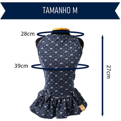 Vestido Fábrica Pet Laço para Cães e Gatos Azul