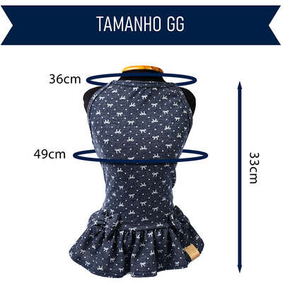 Vestido Fábrica Pet Laço para Cães e Gatos Azul