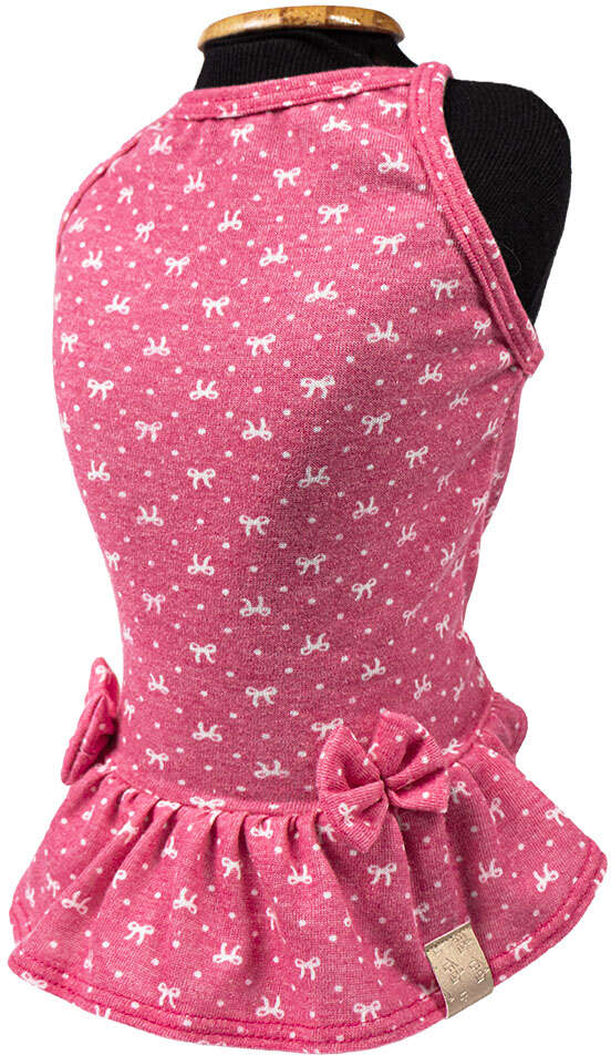 Vestido Fábrica Pet Laço para Cães e Gatos Rosa - Tam. P
