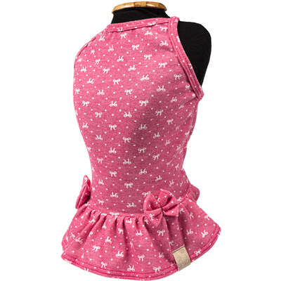 Vestido Fábrica Pet Laço para Cães e Gatos Rosa