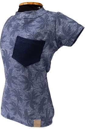 Blusa Gola Careca Fábrica Pet Estampada para Cães e Gatos Azul - Tam. G