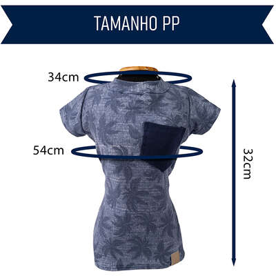 Blusa Gola Careca Fábrica Pet Estampada para Cães e Gatos Azul