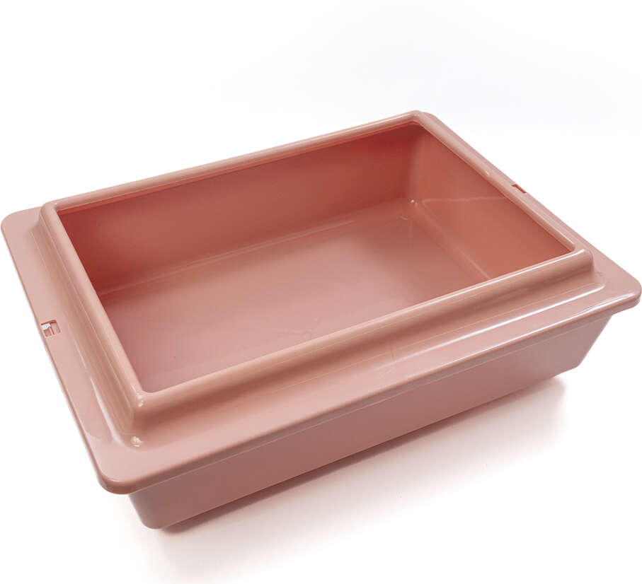 Bandeja Higiênica São Pet com Borda Rosé para Gatos - Tam. Único