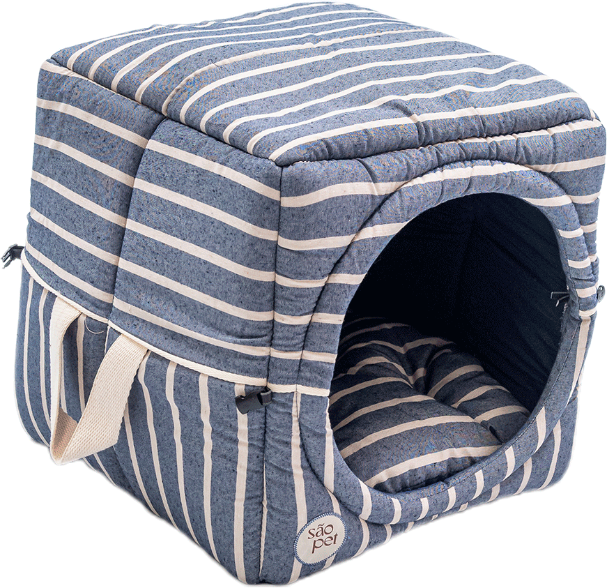 Cama Iglu São Pet Toca Sancho Azul para Cães e Gatos - Tam. G