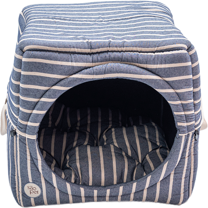 Cama Iglu São Pet Toca Sancho Azul para Cães e Gatos - Tam. G