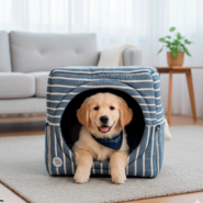 Cama Iglu São Pet Toca Sancho Azul para Cães e Gatos - Tam. G