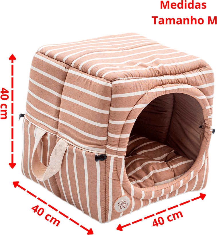 Cama Iglu São Pet Toca Sancho Bege para Cães e Gatos - Tam. M