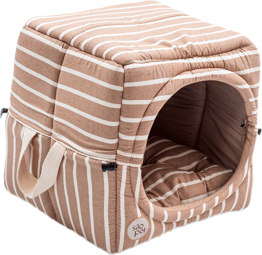 Cama Iglu São Pet Toca Sancho Bege para Cães e Gatos - Tam. G