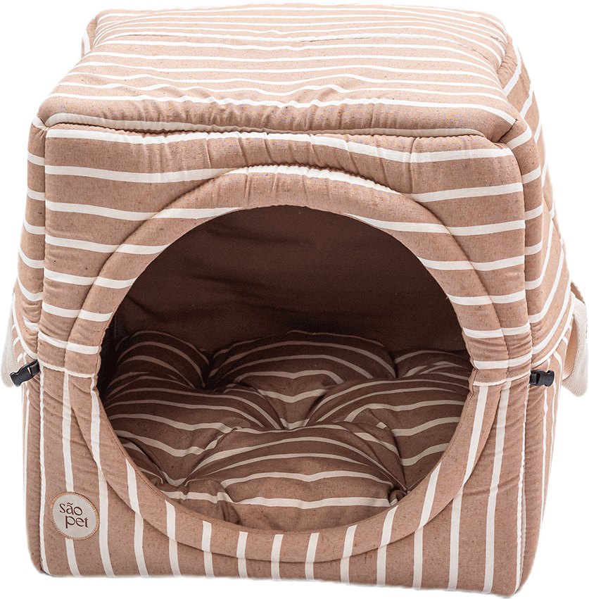 Cama Iglu São Pet Toca Sancho Bege para Cães e Gatos - Tam. G