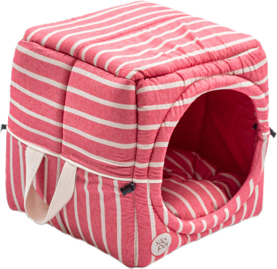 Cama Iglu São Pet Toca Sancho Vermelha para Cães e Gatos - Tam. M