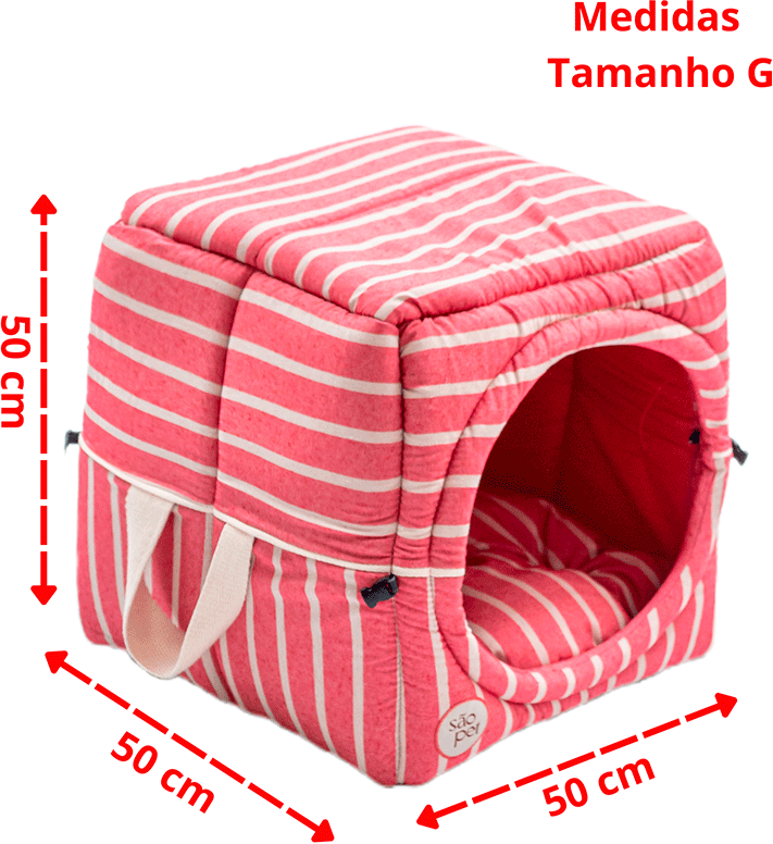 Cama Iglu São Pet Toca Sancho Vermelha para Cães e Gatos - Tam. G