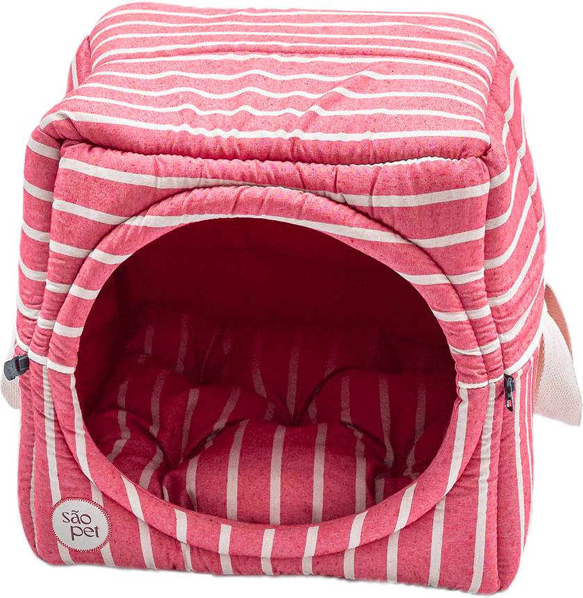 Cama Iglu São Pet Toca Sancho Vermelha para Cães e Gatos - Tam. M