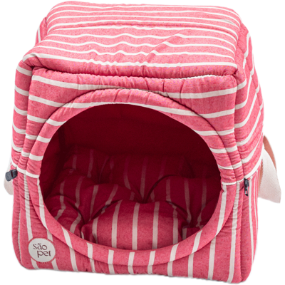Cama Iglu São Pet Toca Sancho Vermelha para Cães e Gatos
