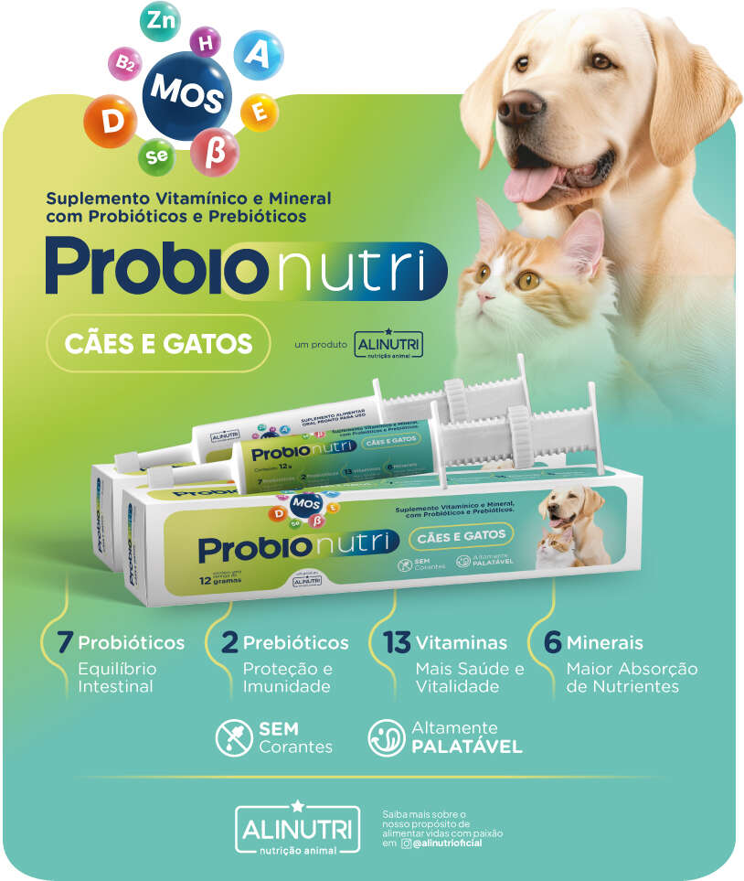Suplemento Alimentar Probionutri Alinutri para Cães e Gatos - 12 g