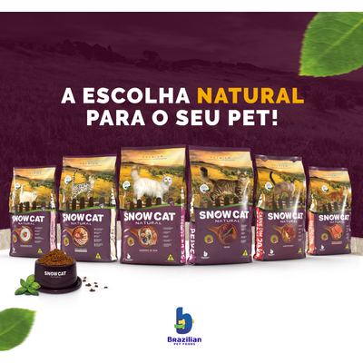 Ração Seca Snow Cat Peru com Maçã para Gatos Castrados”