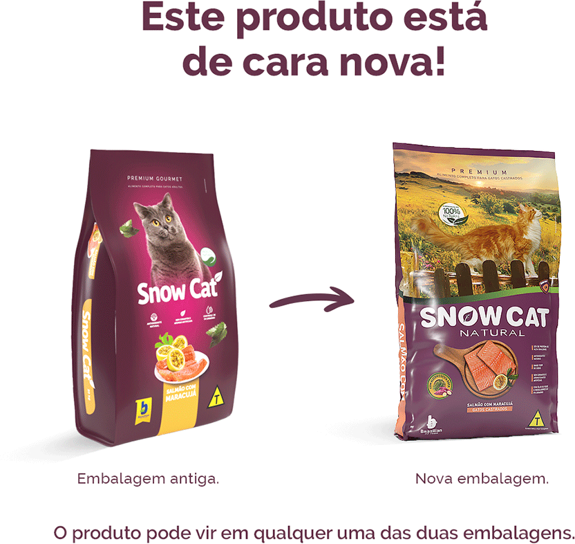 Ração Seca Snow Cat Salmão com Maracujá para Gatos Adultos - 500 g