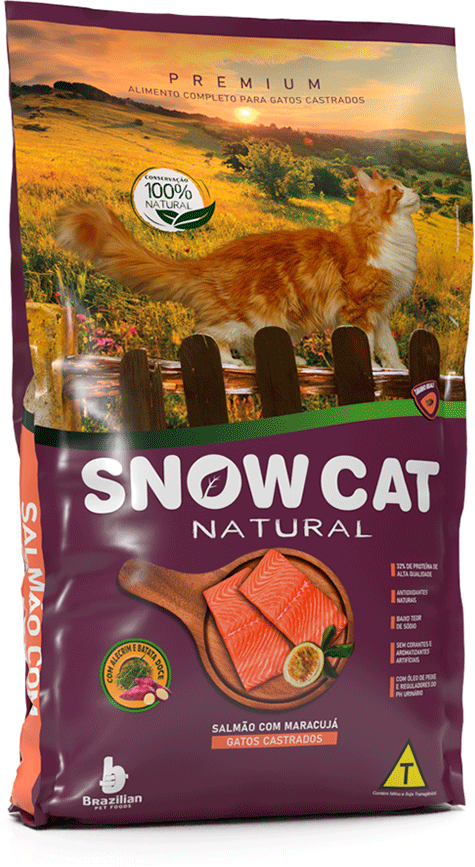 Ração Seca Snow Cat Salmão com Maracujá para Gatos Adultos - 500 g