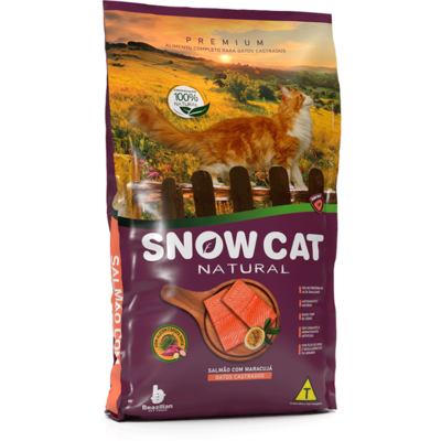 Ração Seca Snow Cat Salmão com Maracujá para Gatos Adultos