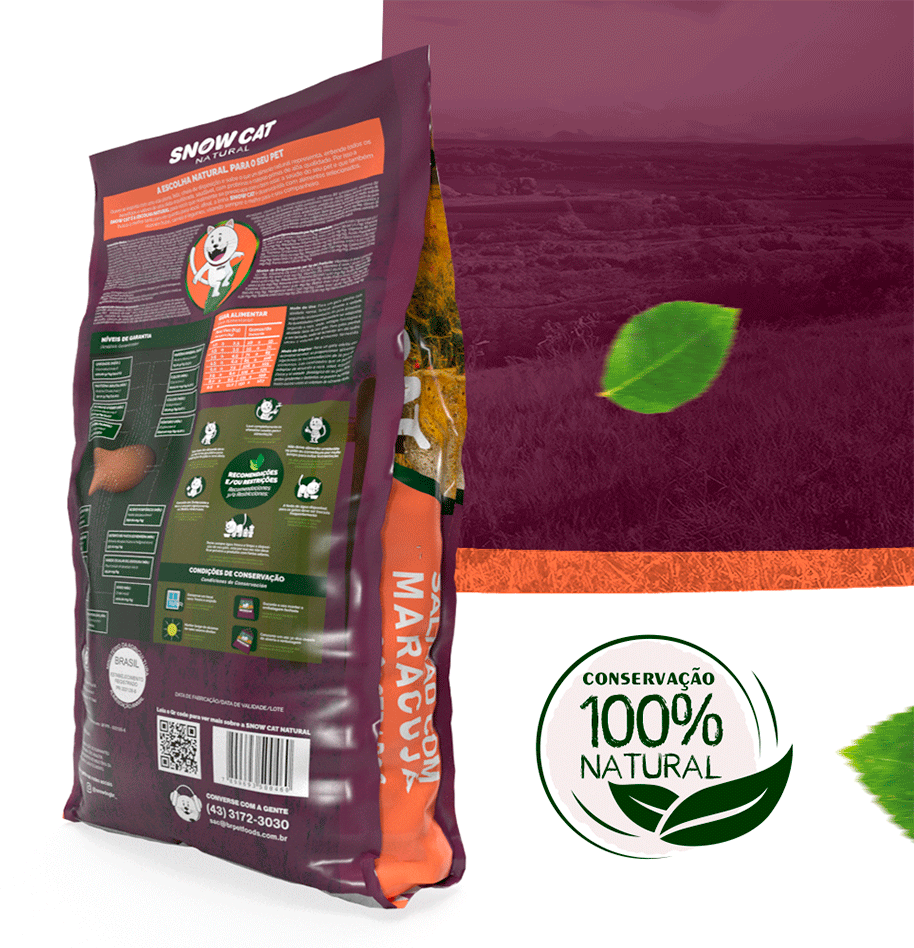 Ração Seca Snow Cat Salmão com Maracujá para Gatos Adultos - 500 g
