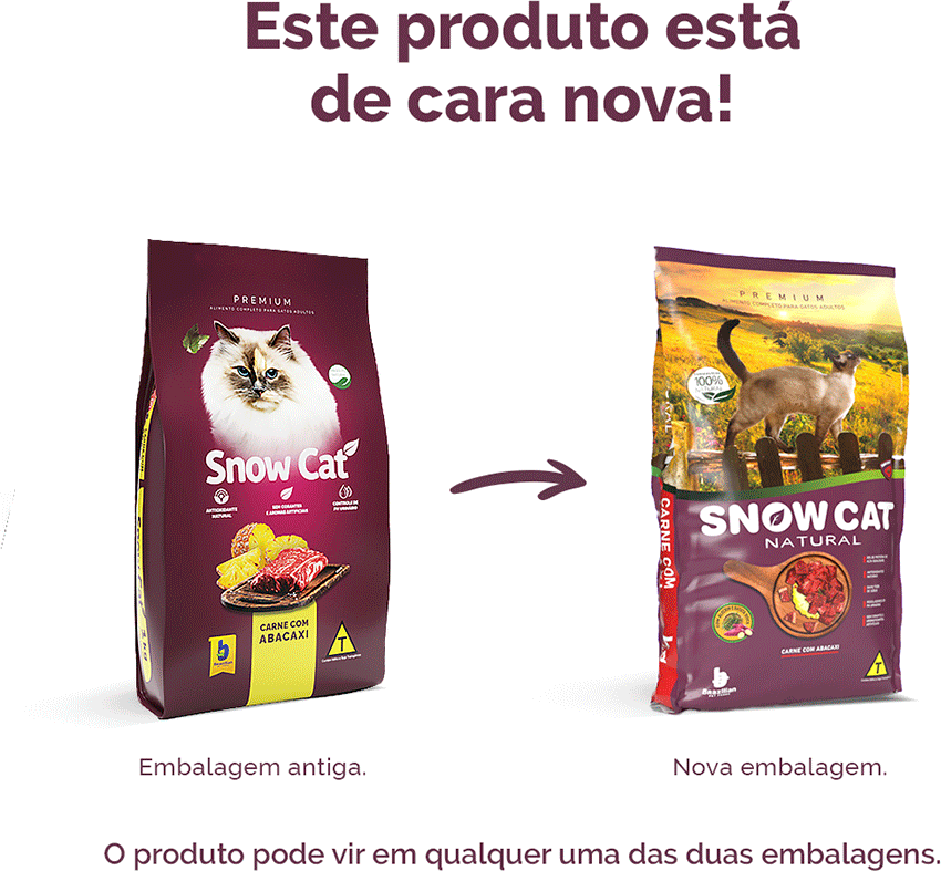 Ração Seca Snow Cat Carne com Abacaxi para Gatos - 3Kg