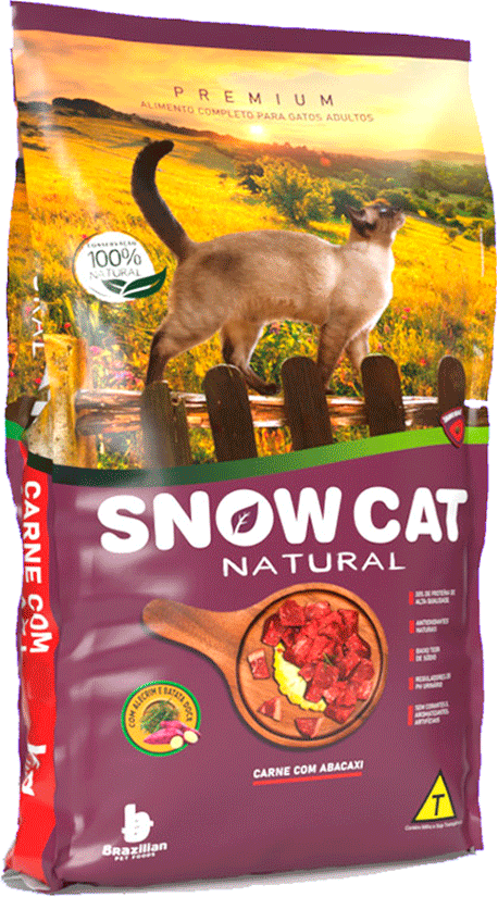 Ração Seca Snow Cat Carne com Abacaxi para Gatos - 3Kg