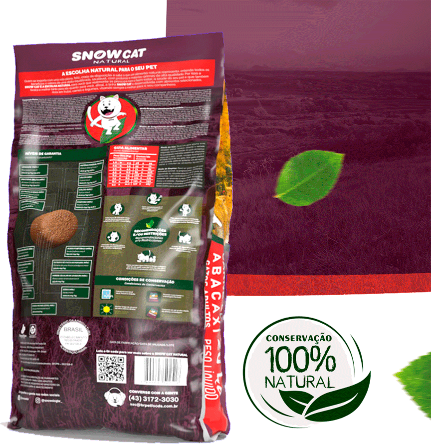 Ração Seca Snow Cat Carne com Abacaxi para Gatos - 3Kg