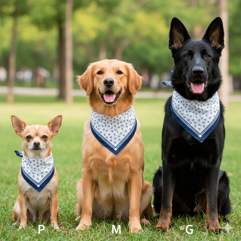 Bandana São Pet Ancora para Cães e Gatos Azul - Tam. M