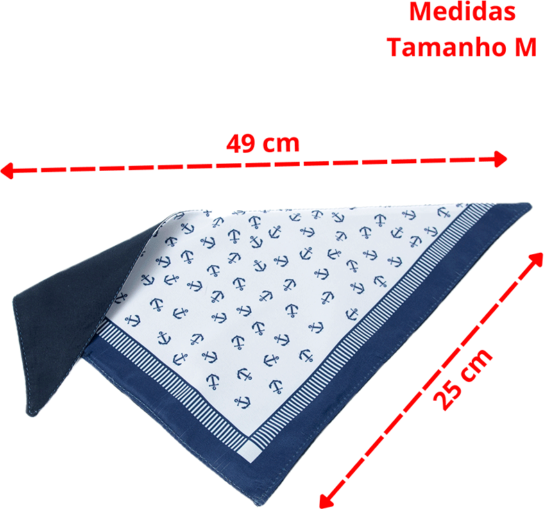 Bandana São Pet Ancora para Cães e Gatos Azul - Tam. M
