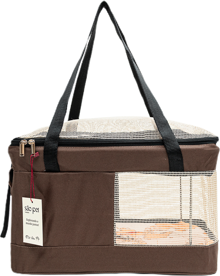 Bolsa de Transporte Aerial São Pet Marrom para Cães e Gatos - Tam. M