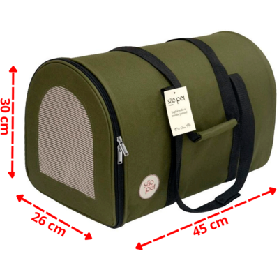 Bolsa de Transporte Redonda São Pet Verde para Cães e Gatos