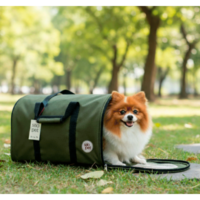 Bolsa de Transporte Redonda São Pet Verde para Cães e Gatos