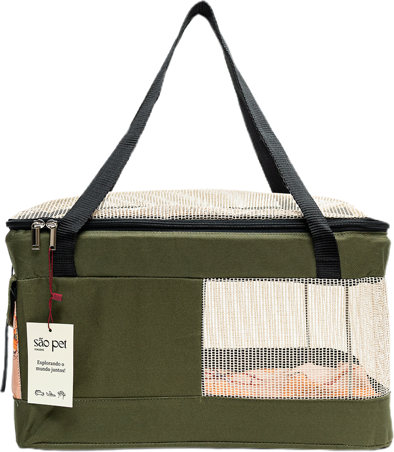 Bolsa de Transporte Aerial São Pet Verde para Cães e Gatos - Tam. G