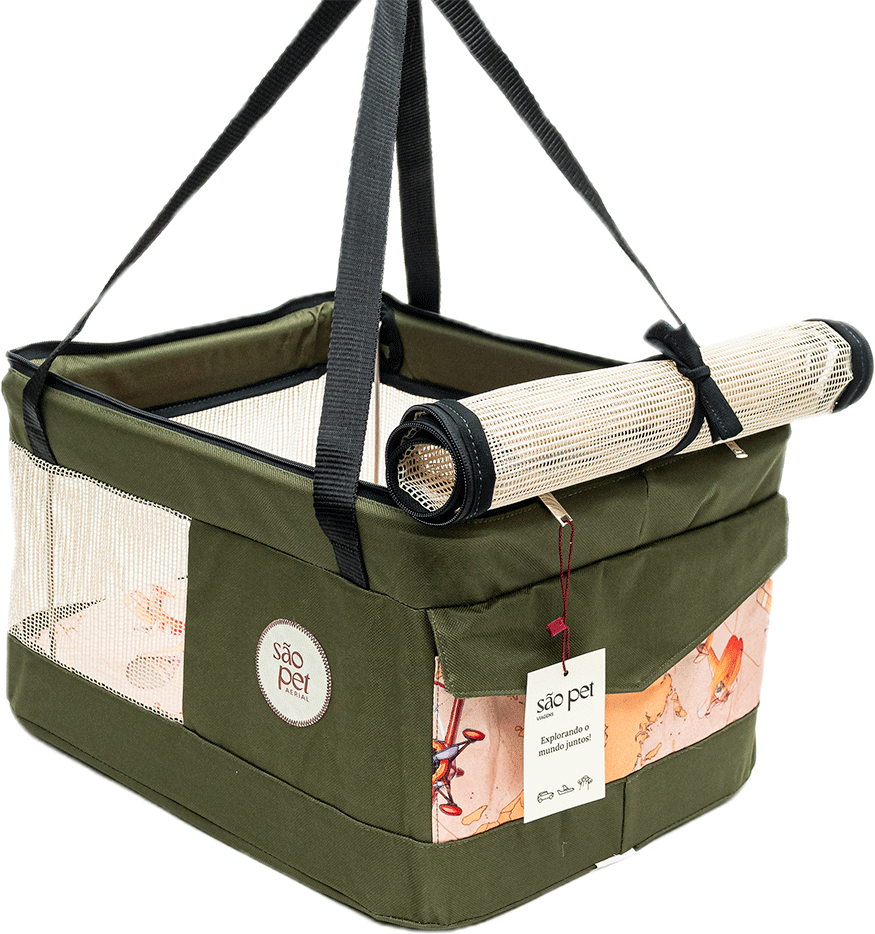 Bolsa de Transporte Aerial São Pet Verde para Cães e Gatos - Tam. G