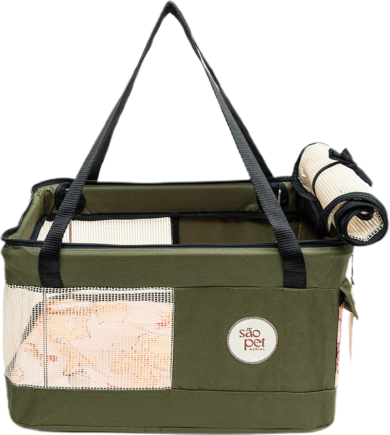Bolsa de Transporte Aerial São Pet Verde para Cães e Gatos - Tam. G